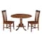 International Concepts 42 in. Dual Drop Leaf Table with 2 Slat Back Dining Chairs - 3 Piece Dining Set K581-42DP-C-465P - alternate 1